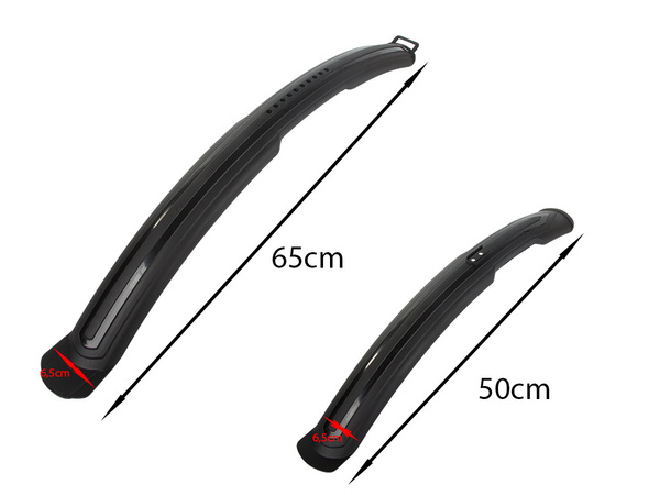 Fenders avant et arriere de vélo universels set of 2 pcs black