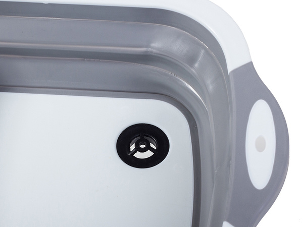 Silikono sulankstomas dubuo su nutekėjimo lenta kriaukle