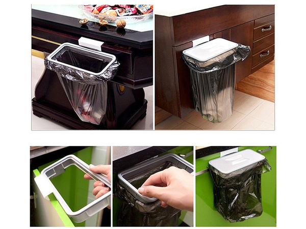 Zsák tartó hulladékkosár akasztó bilincs