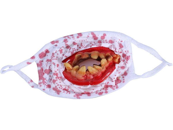 Asiņaina zobu maska halloween šausmu pārģērbšanās halloween kostīms