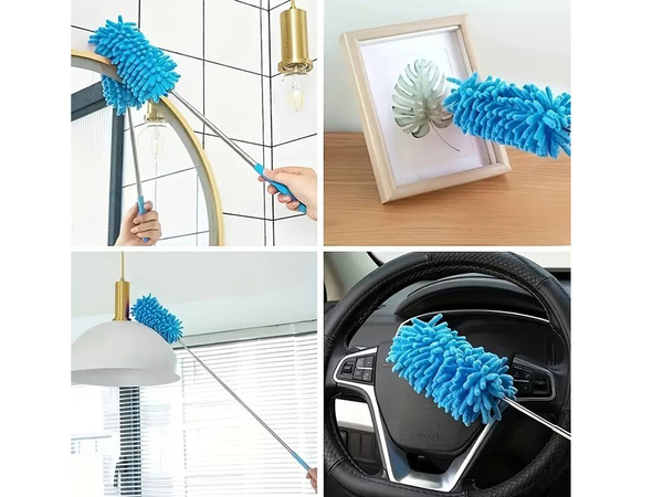 Balai brosse télescopique long pliant microfibre