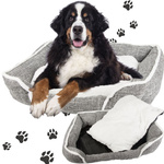 Hundebett weiches bequemes flauschiges bett mit kissen grösse xl