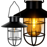 LAMPA SOLARNA WISZĄCA Z CZUJNIKIEM ZMIERZCHU WODOODPORNA VINTAGE OGRODOWA