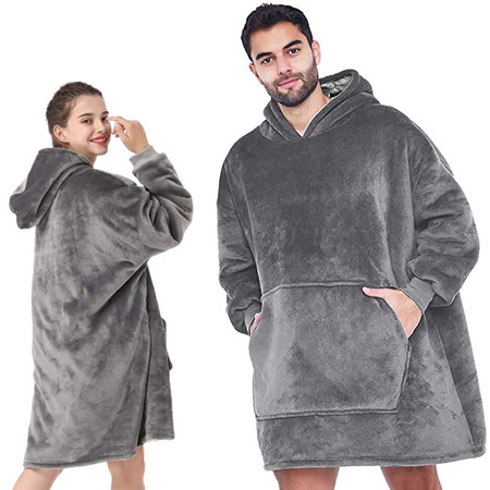 Теплая толстовка oversize одеяло xxl 2in1 толстый флис