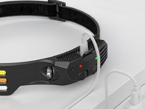 Priekšējā lukturīša LED akumulatora USB ar kustības sensoru 3 joslas