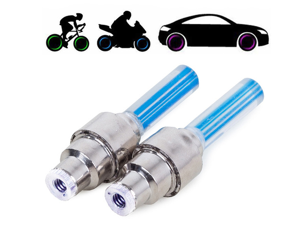 Válvula luminosa para bicicleta por rueda 2 piezas