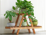 Flowerbed stand wooden flower pot two-storey shelf