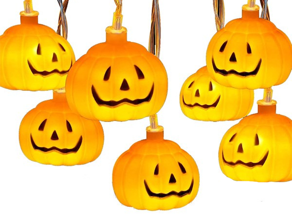 Citrouille 10 led pendante halloween 200cm décoration lumineuse décoration citrouille