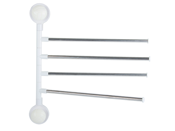 Porte-serviettes de salle de bain pivotant 4 bras