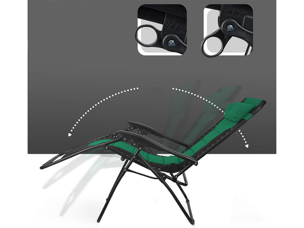 Garden beach lounger folding cushion gravity reinforced soft