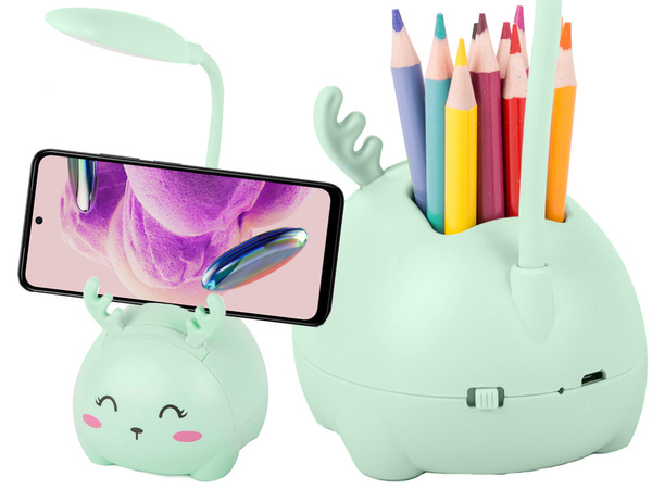 Luz nocturna led infantil usb soporte organizador teléfono lectura ciencia