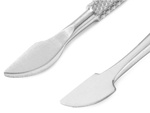 Stainless steel cuticle tip and scraper for hybrid cuticles