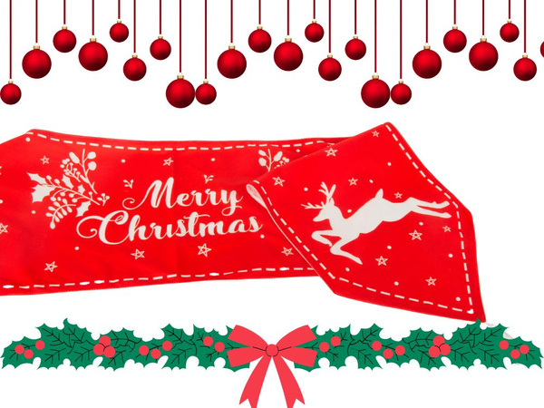 Chemin de table de noël renne de noël 205x35cm