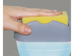 Dishwashing liquid dispenser sponge container