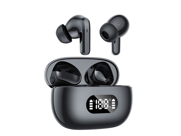 Kabellose bluetooth in-ear kopfhörer mit ladegehäuse und mikrofon