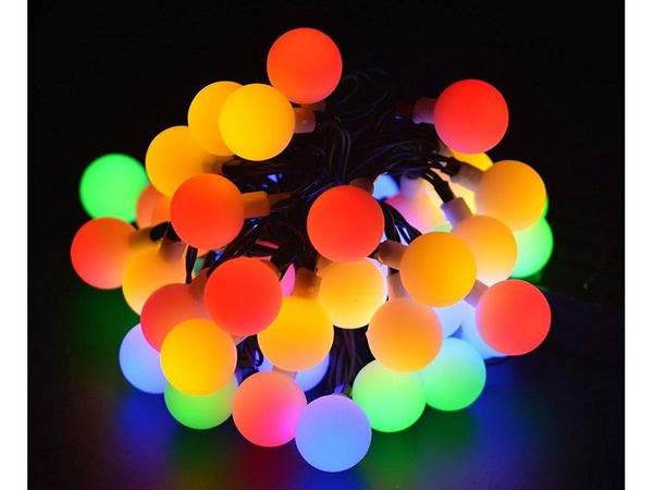 Napkollektoros kerti füzér fények 40 led több színű