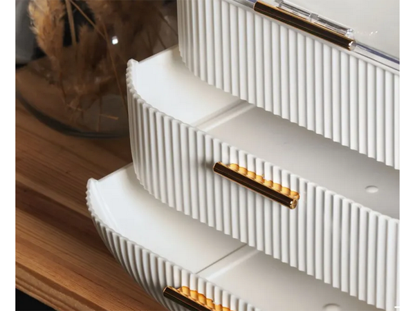 Organizér na kosmetiku se zásuvkami prostorný velký elegantní držák