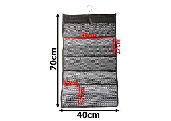 Underwear organiser hanging wardrobe double-sided 22 pockets hanger
