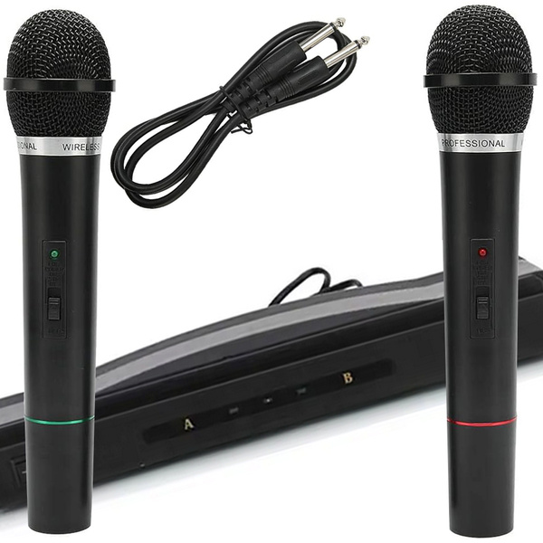 Kit karaoke 2x microphone sans fil + station
