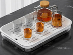 Two-layer kitchen tray drining rack for dishes vegetables fruit plastic