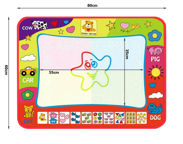 Tapis d'aquarelle grandes lettres chiffres éducation