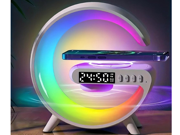 Led šviesos rgb žaidimų įkroviklis indukcijos garsiakalbis žadintuvas radijo laikrodis