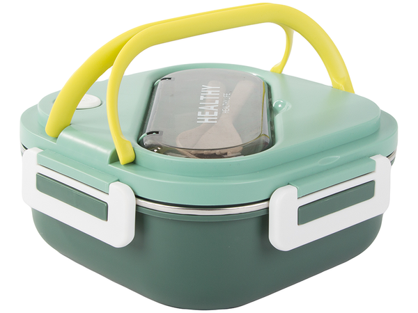 Breakfast box with compartments cutlery container lunchbox for microwave 1000ml