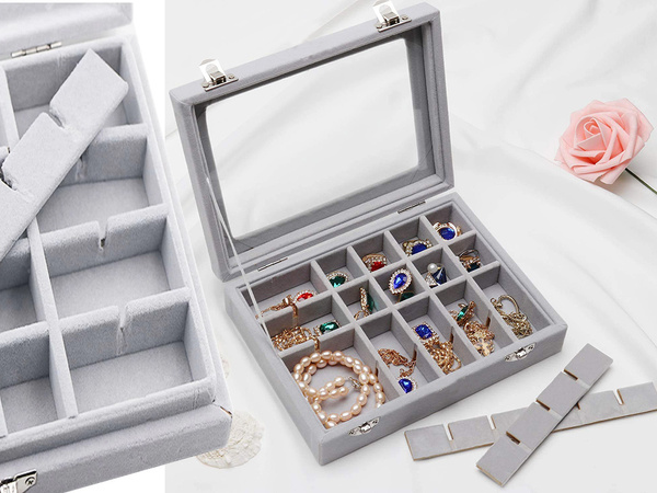 Ékszerdoboz szervező kijelző velúr