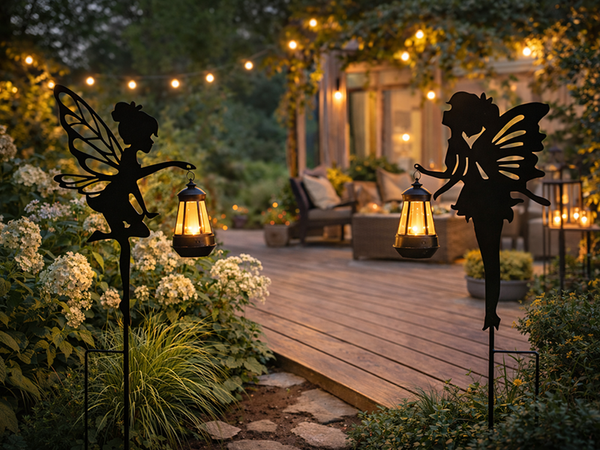 2 x LAMPĂ SOLARĂ DECORATIVĂ CU SENSOR DE AMURG LANTERNĂ DECORATIVĂ ELF FAIRY