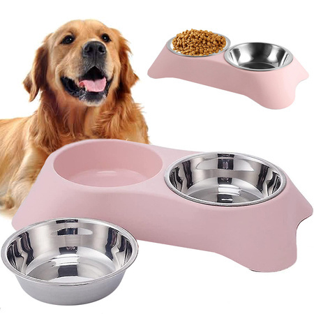 Double bol pour chien chat métal 2 bols buffet