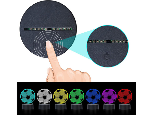 3d viedol futbalové nočné svetlo farby + diaľkové ovládanie