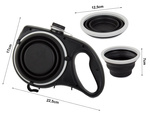 Dog-cat leash with water bowl bag drinker
