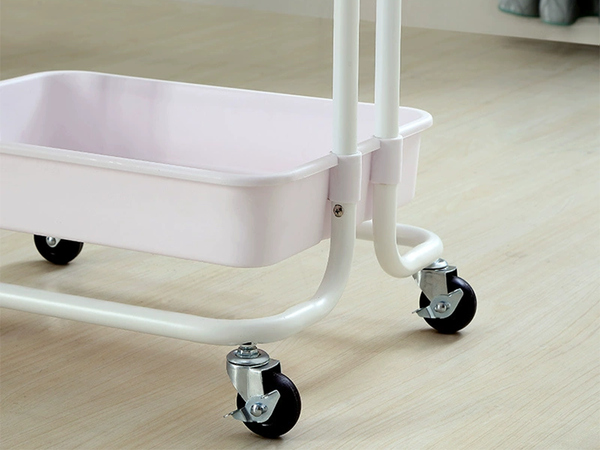 Badezimmerregal, Küchenschrank, mobiles Regal auf Rollen, 3 Ebenen, weiß