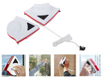 Double-sided window washer with magnetic wiper