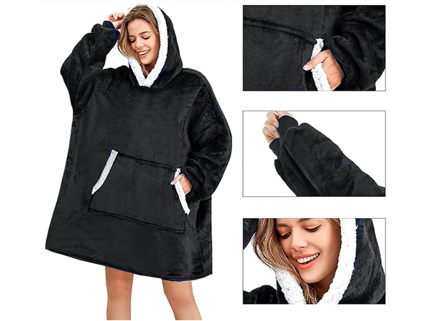 Теплая толстовка oversize одеяло xxl 2in1 толстый мех мягкий капюшон халат