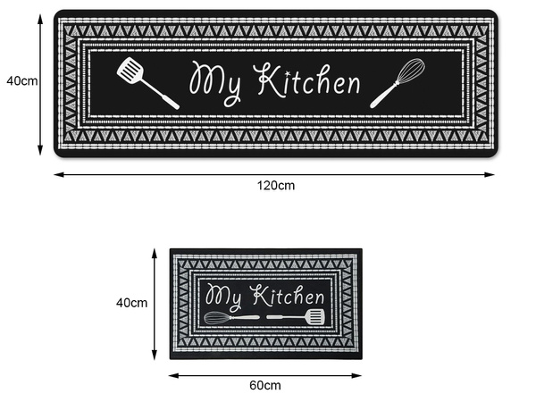 Kitchen decorative rug kit 2 pcs. Kitchen patterns rug