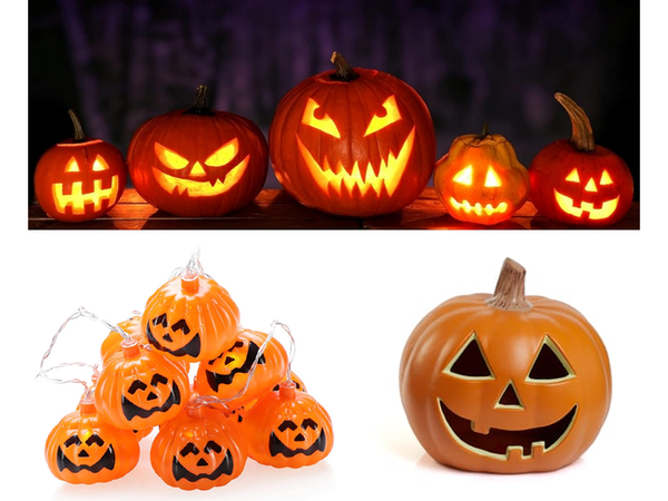 Lumières 10 led hanging pumpkins halloween 200cm glowing decoration pumpkin decoration