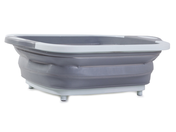 Silicone folding bowl with drain board sink