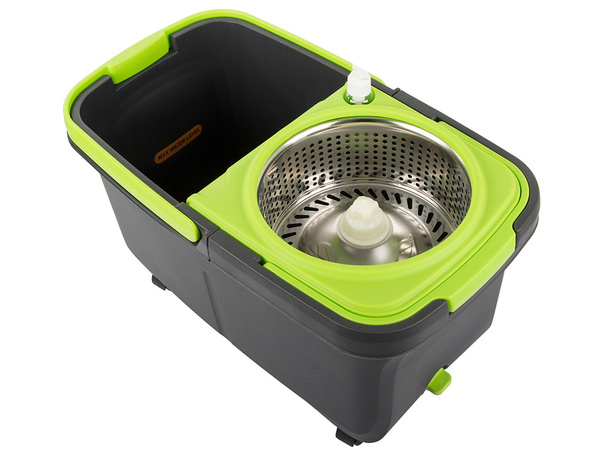 Rotary mop rotary 360 dispenser bucket set 2x microfibre pads