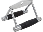 Double triangular handle for overhead hoist lower steel exercise