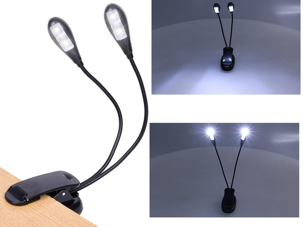 Clip led desk lamp school flexible reading double clip