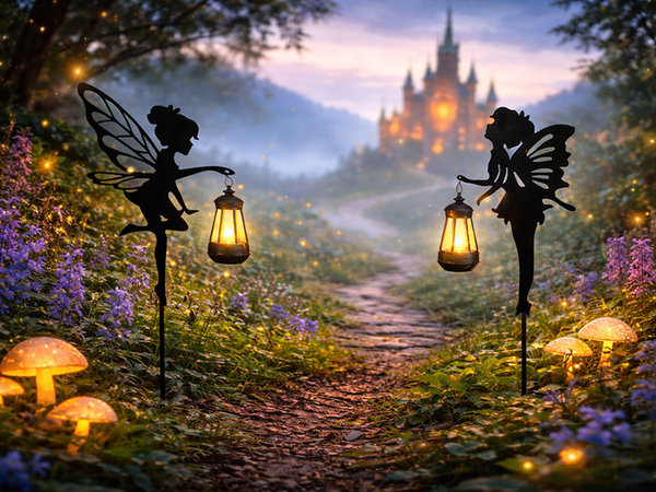 2 x LAMPĂ SOLARĂ DECORATIVĂ CU SENSOR DE AMURG LANTERNĂ DECORATIVĂ ELF FAIRY