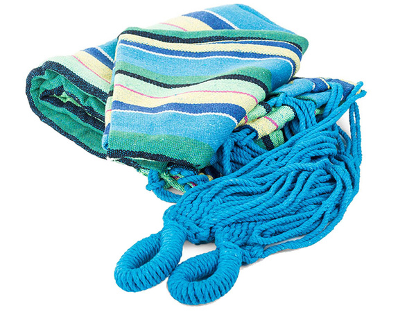 Hammak de jardín a rayas de color con bolsillo individual 200x80 etui