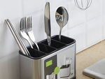 Range-couverts acier inoxydable organiseur de cuisine 4 compartiments plateau