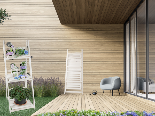 Parterre de madera escalera tres estantes estante para plantas