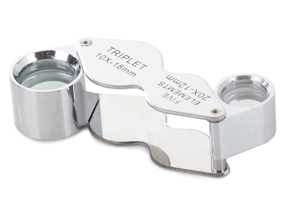 Folding pocket magnifier 10x 20x steel