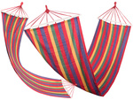 Garden hammock reinforced striped coloured wood rocker swing 200 x 80