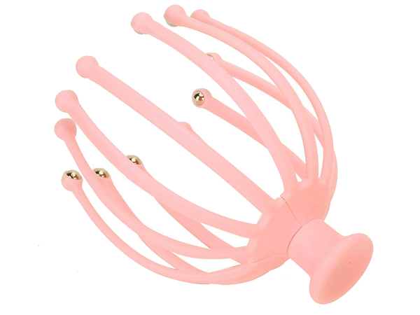 Relaxing hand-held scalp massager for head rubs