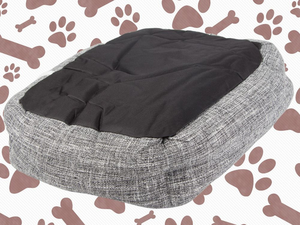 Dog bed soft comfortable fluffy bed with cushion size l