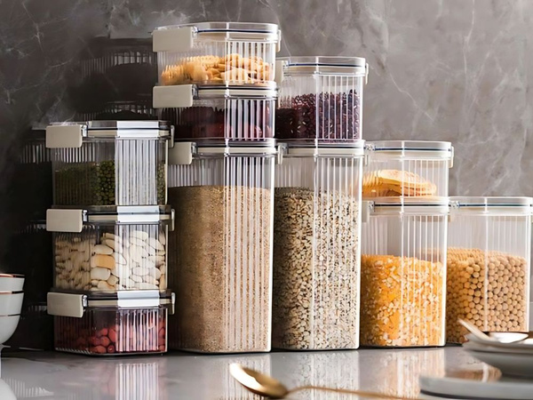 Recipientes de cocina para alimentos para pasta, recipiente con junta, juego de 7 piezas